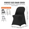 VEVOR Stretch Spandex Folding Chair Covers, Universal Fitted Chair Cover, Removable Washable Protective Slipcovers, (50PCS Black) - 4 of 4