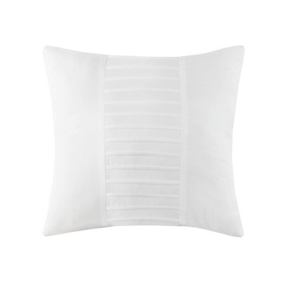 White Microfiber Queen 8-Piece Comforter Set with Gathered Embellishment