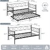Daybed with Trundle Twin Metal Frame: Space Saving Design with Headboard & Steel Slat Support - for Bedroom, Living Room, Guest Room - 2 of 4