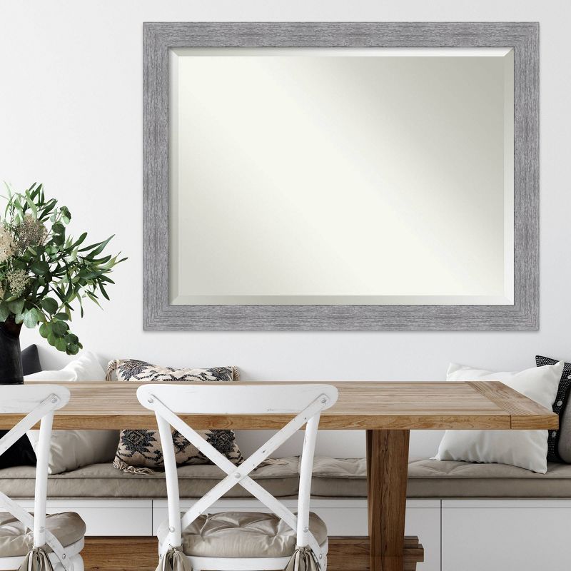 45&#34; x 35&#34; Bark Rustic Framed Wall Mirror Gray - Amanti Art, 5 of 7