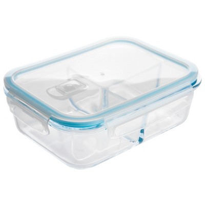 Lexi Home 3-compartment 51 Oz. Glass Meal Prep Container : Target