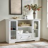ORRD Modern White Buffet Sideboard with Glass Doors, Drawer & Open Shelves, Storage Cabinet for Dining Room, Living Room, or Entryway - 2 of 4