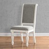Roundhill Furniture Belleza Solid Wood Upholstered Dining Chairs, Antique White, Set of 2 - 2 of 4