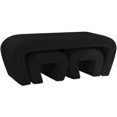 Meridian Furniture,Odelia Boucle Fabric Bench