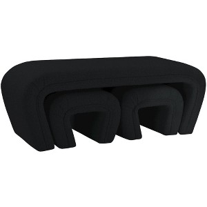 Meridian Furniture,Odelia Boucle Fabric Bench - 1 of 4