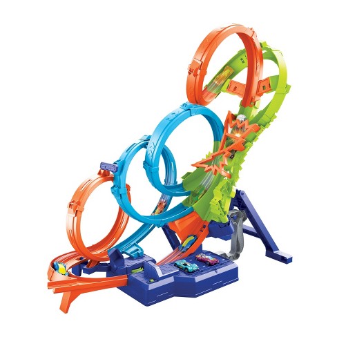 Hot Wheels 4 Loop Crash Out Track Set SIOC