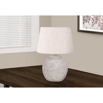 Monarch Specialties Lighting 22inchH Table Lamp Cream Concrete Ivory / Cream Shade Modern
