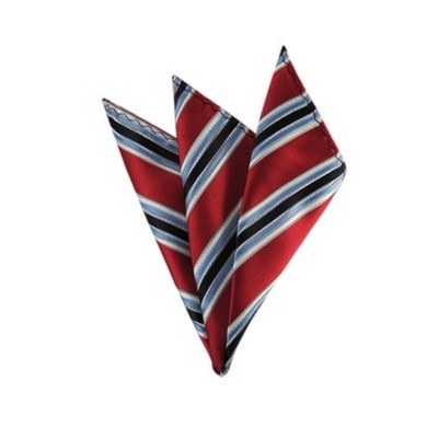 TheDapperTie - Men's Stripe Woven 10 Inch x 10 Inch Pocket Squares Handkerchief