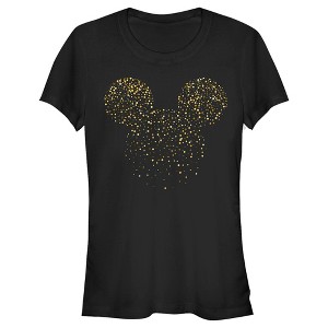 Juniors Womens Mickey & Friends Confetti Mickey Mouse Logo T-Shirt - 1 of 4