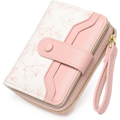 BEAFUP Womens Wallet,RFID Blocking Floral Leather Card Holder,Bifold Long Ladies Wallet with Zipper Pocket for Daily Use & Travel