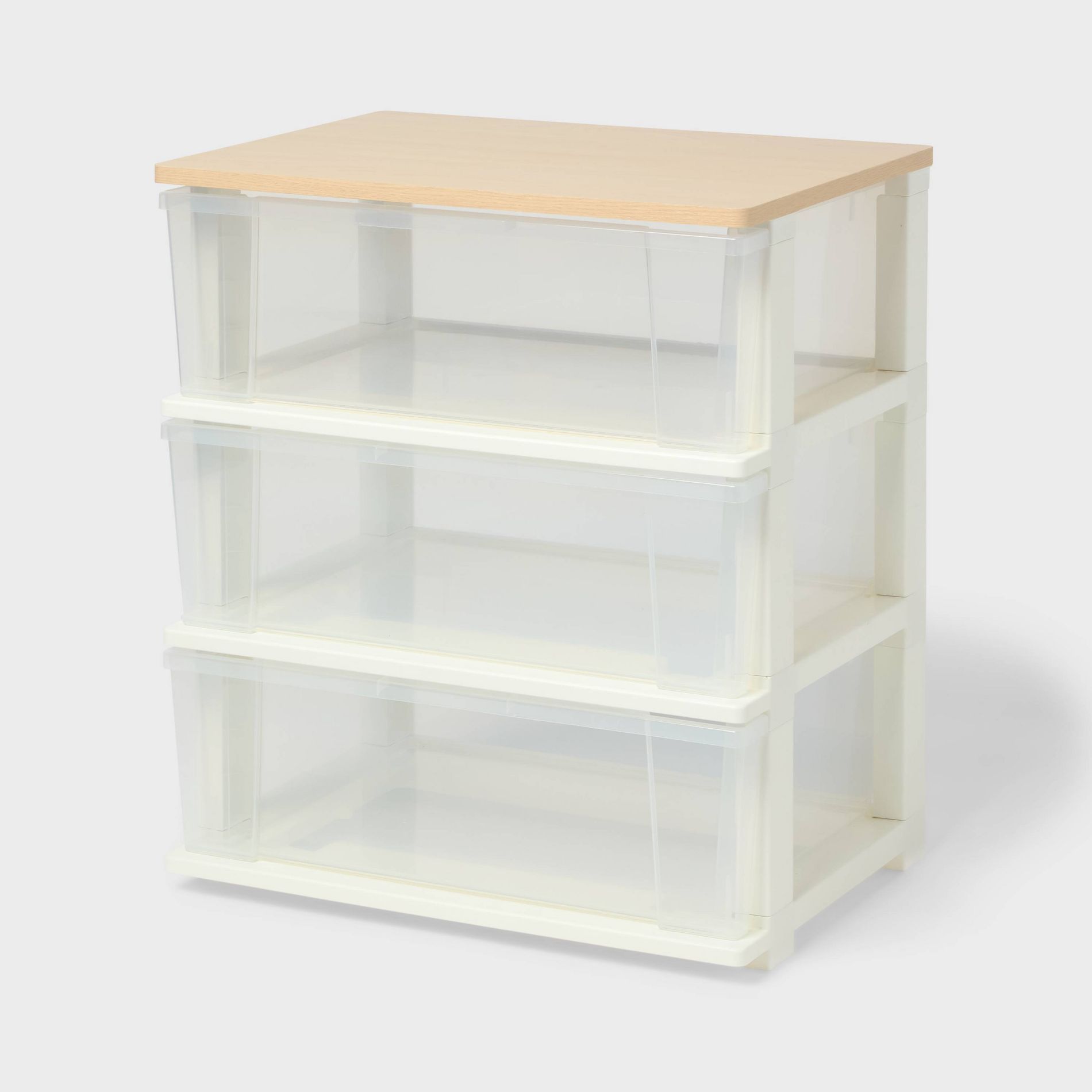 3 Drawer Rolling Tower with Natural Finish Top - Brightroom™
