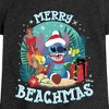 Girls' - Lilo and Stitch - Merry Beachmas Christmas Fitted Short Sleeve Graphic T-Shirt - 2 of 4