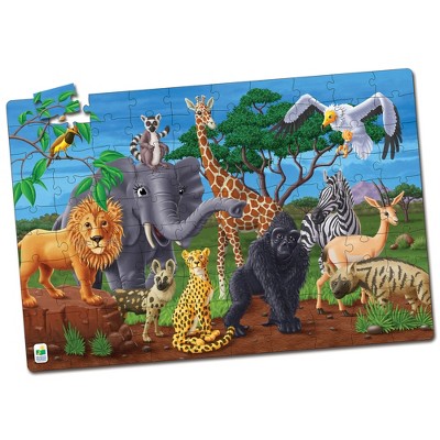 The Learning Journey Puzzle Doubles! Glow in the Dark! Wildlife (100 pieces)