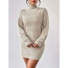 Coolmee Women's Winter Sweater Dress Long Sleeve Turtleneck Chunky Knitwear Dress Pullover Bodycon Sweater Dress - 3 of 4