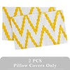 2 Pieces Embroidered Decorative Throw Pillow Covers with Chevron Design - 4 of 4