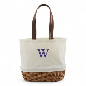 Personalization Mall Initial Embroidered Picnic Basket Set - 1 of 4