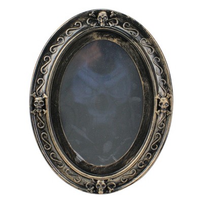Northlight 13" Vintage Style Motion Sensor Haunted Halloween Mirror - Black