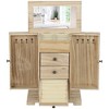 HOMCOM 4-Tier Wooden Jewelry Box for Women, Large Jewelry Organizer with Mirror and 2 Drawers for Rings Earrings Necklaces Bracelets, Brown - 4 of 4