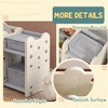 SKRAN 2-Tier Kids Multi-Functional Toy Storage Organizer with 4 Storage Boxes & Bookshelf for Children's Room, Nursery, Playroom, Cream White - 4 of 4