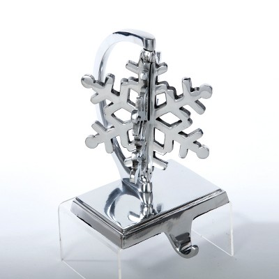 Kurt S. Adler Pack of 2 Silver Snowflake 3-D Christmas Stocking Holders 8"