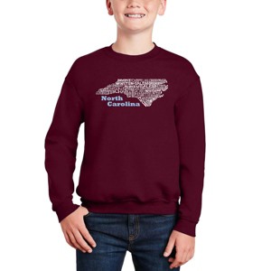 LA Pop Art North Carolina - Boy's Word Art Crewneck Sweatshirt - 1 of 3