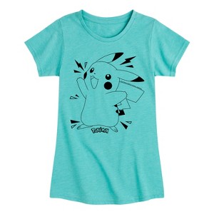 Girls' - Pokémon - Pokedex Pikachu Fitted Short Sleeve Graphic T-Shirt - 1 of 4