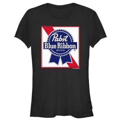 Junior's Pabst Blue Ribbon Frame Logo T-Shirt