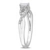 EVERLY JEWELRY | Sterling Silver 1/5 CT TGW Created White Sapphire and 1/10 CT TW Diamond Open Infinity Ring - 2 of 4