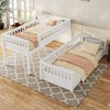 KWPZQEB Bunk Bed, Kids Solid Wood Bed Frame with Ladder and Guardrail, Wooden Slats, Space Saving, No Box Spring - 3 of 4
