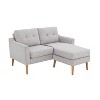 Serta Brighton Loveseat Ottoman Chaise Light Gray: 2-Piece Mid-Century Modern Sectional Sofa Set - 4 of 4