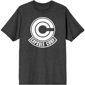 Mens Dragon Ball Z Anime Capsule Corp Symbol Charcoal Graphic Tee - 1 of 3