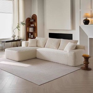 Cloud Corduroy L-Shaped Modular Sectional Sofa with Chaise Lounge, No Assembly, and Plush Fabric - 1 of 4