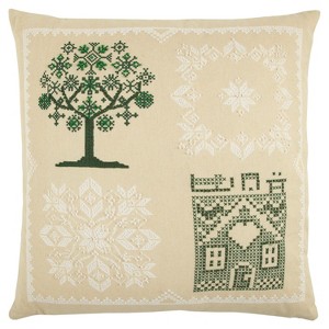 Throw Pillow Rizzy Home Beige Green