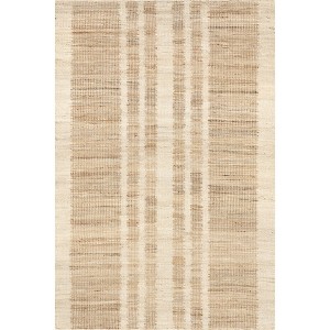 Nuloom Ashtyn Striped 4x6 Jute Indoor Area Rug for Dining Room Rug Neutral Rug Living Room Rug, Natural/Ivory - 1 of 4