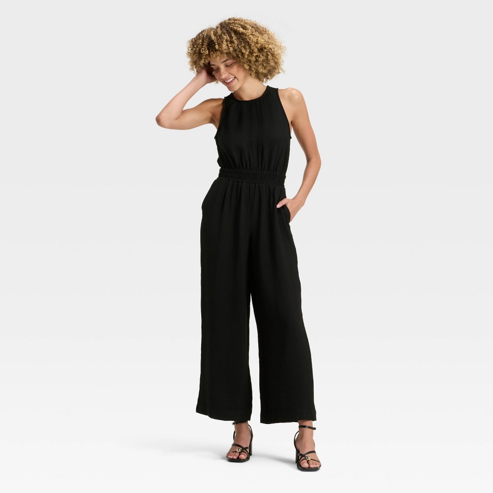 Women's Modern Gauze Jumpsuit - A New Day™ Black M