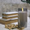 LumiPur XL 3.5"x7" Premium Design Series Glass Flameless LED Candle Silver - 2 of 4