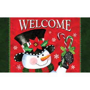 Briarwood Lane Doormat 30x18 Indoor Outdoor Christmas Snowman Welcome For Christmas Doormat - 1 of 4