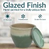 Sunnydaze Chalet UV- and Frost-Resistant Ceramic Planters with Drainage Holes and Saucers - 3 of 4