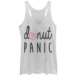 Women's CHIN UP Donut Panic Racerback Tank Top - 1 of 3