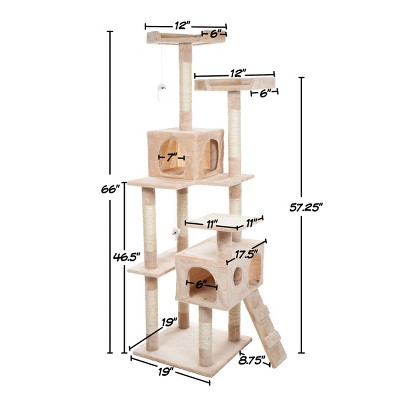 Pet Adobe Multilevel Cat Tree House Tower And Scratching Posts - Beige ...