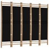 vidaXL Folding 5-Panel Room Divider 78.7" Bamboo and Canvas - 3 of 4