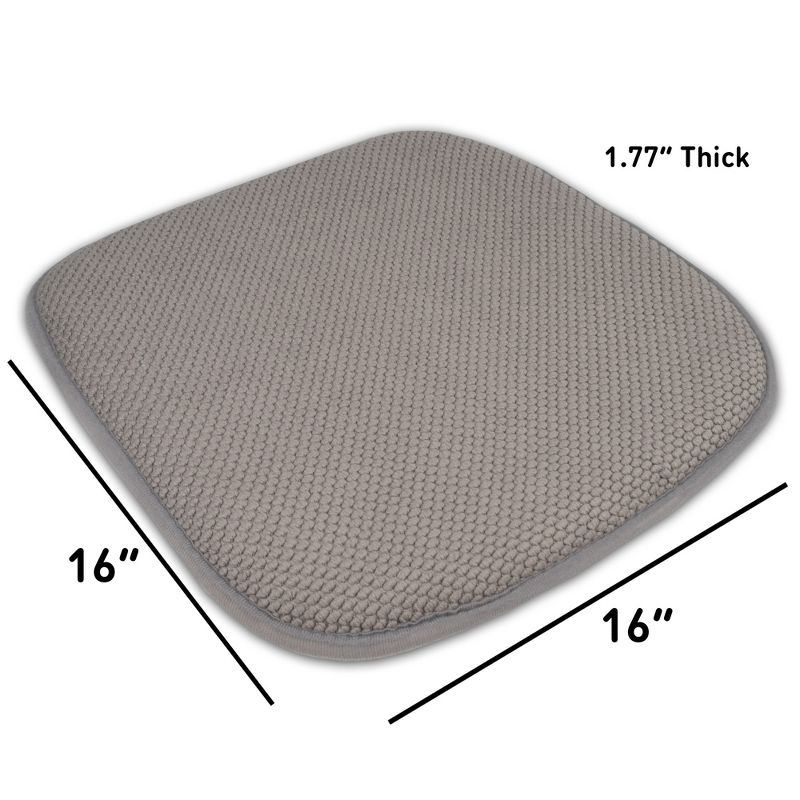 Honeycomb Memory Foam No Slip Back 16" x 16" Chair Pad Cushion by Sweet Home Collection™, 4 of 6