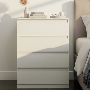 Hommoo White 4-Drawer Dresser, 32" Storage Chest For Small Spaces, Anti-Tip Included - 1 of 4