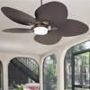 52" Casa Vieja Breeze Tropical Indoor Outdoor Ceiling Fan with LED Light Remote Oil Brushed Bronze Palm Leaf Glass Damp Rated for Patio Exterior House - image 2 of 4