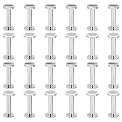 Unique Bargains Brass Rust-proof Durable Leather Belt Scrapbook Binding Chicago Screws 25 Sets