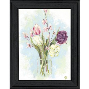 HomeRoots Flower Farm Bouquet Black Framed Print Wall Art - 1 of 4