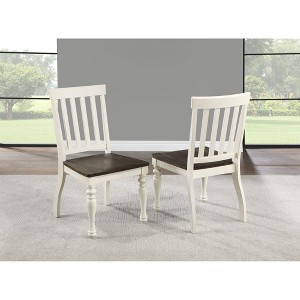 Asian Hardwood Side Chair with Mortise-and-Tenon Joinery, Wire-Brushed Finish and Hand-Stained Wood (Set of 2) - 1 of 4