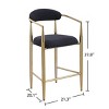 Set of 2 Modern Boucle Upholstered Height Bar Stools,Metal Frame Barstool with Arms and Footrest,Bar Stool for Kitchen Dining Room-Coolbibila - 4 of 4