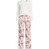 Lands' End Women's Pajama Set Knit Long Sleeve T-Shirt and Flannel Pants - 3 of 3
