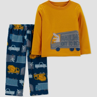 Baby Boys' 2pc Truck/Construction Fleece Pajama Set - Just One You® made by carter's Yellow 12M